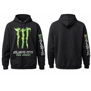 Monster Energy Atlantic City NJ Hoodie Mens XL Black Pullover